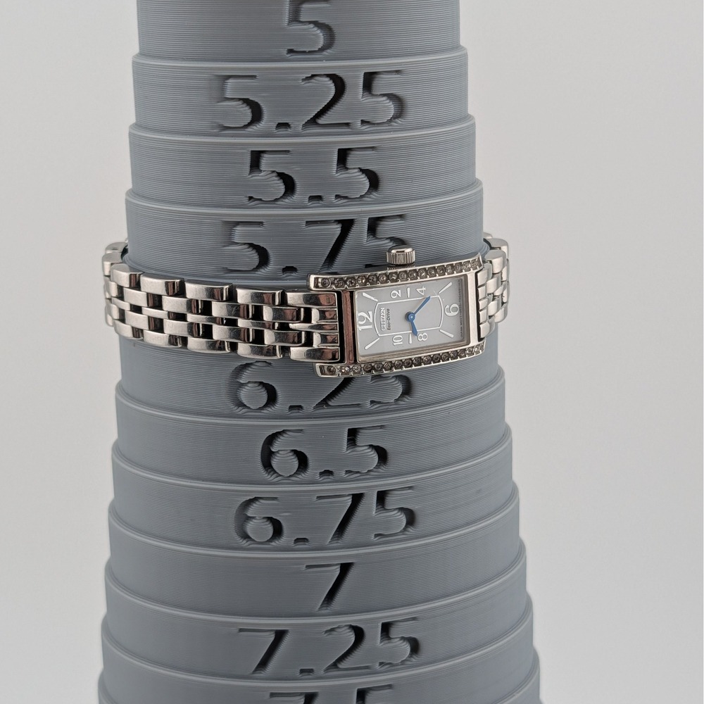 Citizen Eco-Drive G620-T002820 Petite Palodoro Swarovski Crystal Tank Watch Blue - Picture 8 of 10